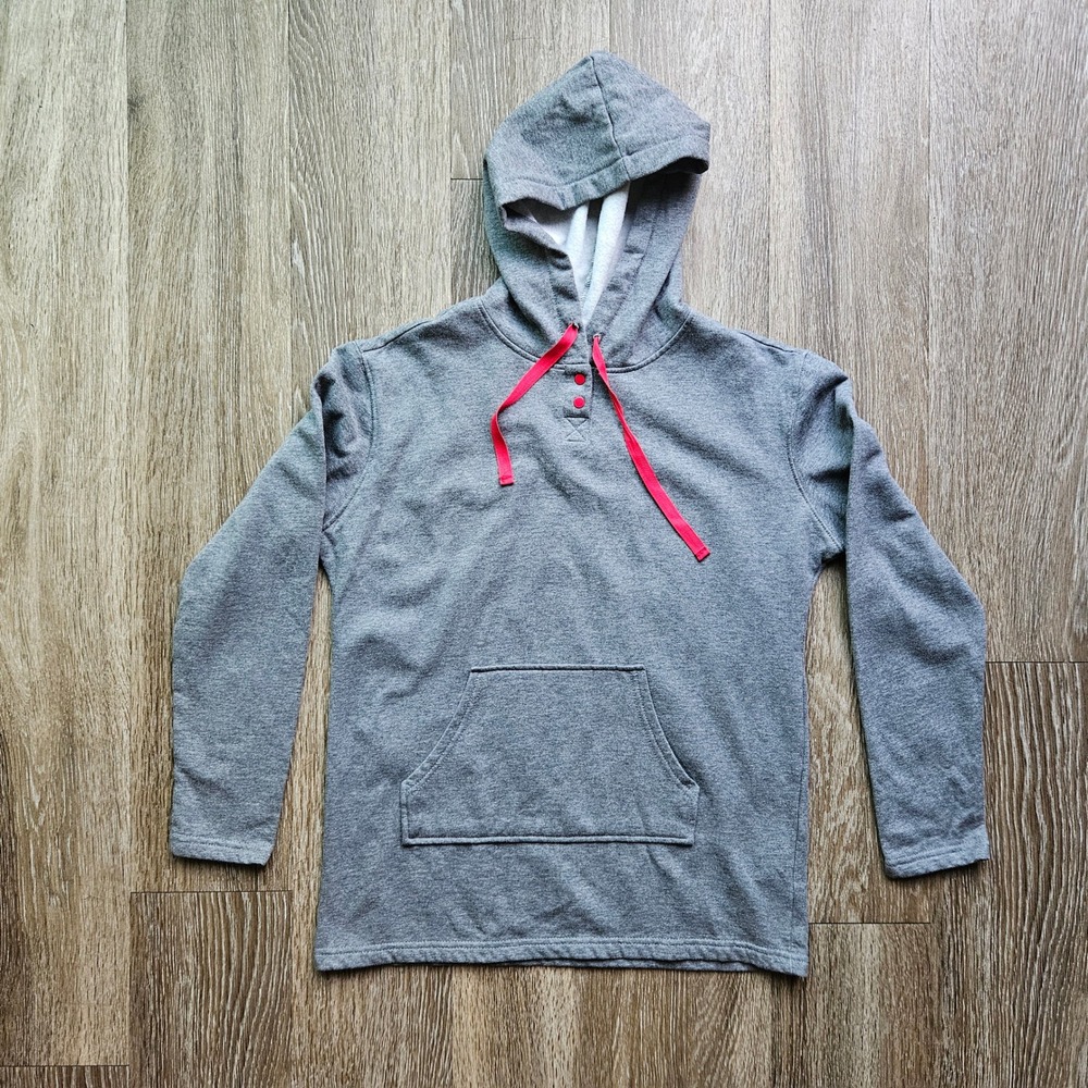 Pajamagram Kids Hoodie Sweatshirt‎ Gray Red Trim XS Casual Top